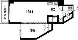 No.6ベストビル 1LDKの間取図画像
