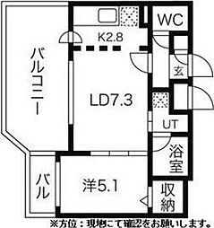 フォレストヒルズB 1LDKの間取図画像