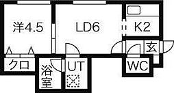 アビタ琴似 1LDKの間取図画像