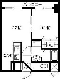 サンライトシティ豊平 1DKの間取図画像