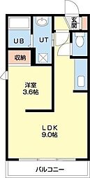 オリエントコート学園前 1LDKの間取図画像