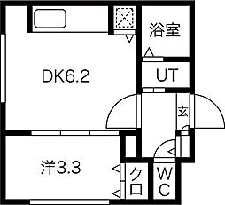 Trentuno 1DKの間取図画像
