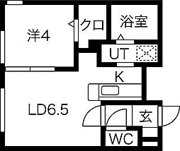 エクセル平岸A 1LDKの間取図画像