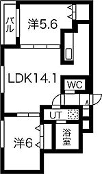 バーニーズヴィスタ 2LDKの間取図画像