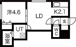 シェリシス北19条 1LDKの間取図画像
