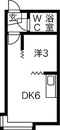 カーサ・チェリベ2 1DKの間取図画像
