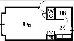 スパシエルクス三番館 1Kの間取図画像