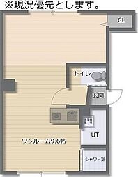 コーポラス雅 ワンルームの間取図画像