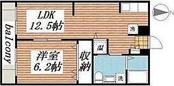 アップライズ平和 1LDKの間取図画像