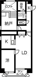 LaLuce菊水 2SLDKの間取図画像