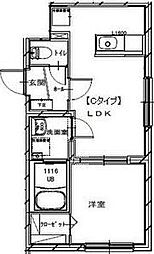 ローズ・アヴェニュー南郷通 1LDKの間取図画像