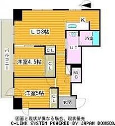 グランドジョラス平岸 2LDKの間取図画像