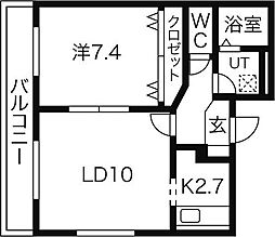 メイプルメゾン南平岸 1LDKの間取図画像