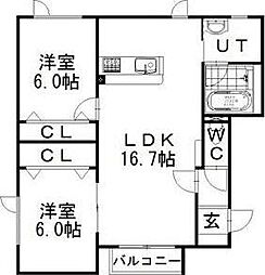 belleN・M 2LDKの間取図画像