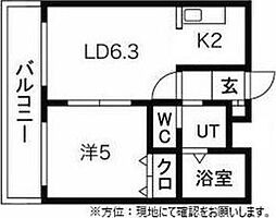 ブランノワール円 1LDKの間取図画像