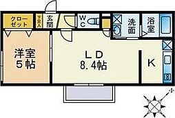 アクアトピア福住 1LDKの間取図画像
