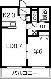 オセアーノ24 1LDKの間取図画像