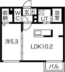 アルバミュウ811 1LDKの間取図画像