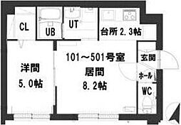 グランメール月寒中央通10 1LDKの間取図画像