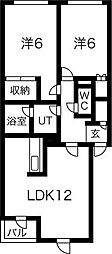 プラドール平和 2LDKの間取図画像