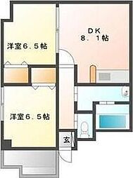 ダイアパレス琴似第3 2DKの間取図画像