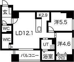 F006 2LDKの間取図画像