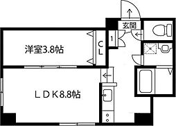 フロントコート南平岸 1LDKの間取図画像