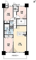 アルファスマート草津新浜町 3LDKの間取図画像