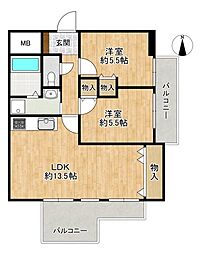 間取図画像 2LDK