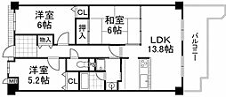 ヴェルナール富雄参番館 3LDKの間取図画像