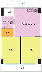 センチュリー御宿シーサイド 2DKの間取図画像