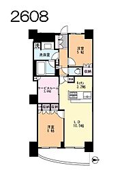 ドリームタワーキュアレジデンス 2SLDKの間取図画像