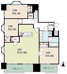 ペルル白壁 3LDKの間取図画像