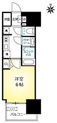 プレサンス葵デュリス 1Kの間取図画像