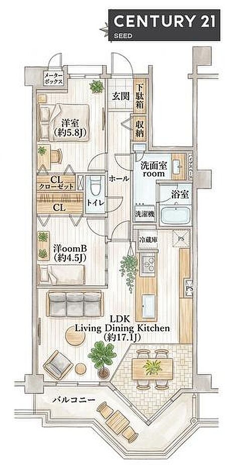 瑞穂区・地下鉄名城・桜通線「新瑞橋」駅徒歩約5分・リノベ物件で綺麗なお部屋・栄や金山方面へのアクセス良好のため通勤通学に大変便利です・専有面積約66.80平米・2LDKです!