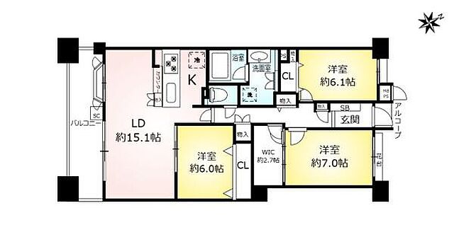 間取り ライオンズマンション矢田東 2階/-