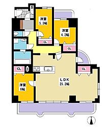 サンシティ清水ガーデン 3LDKの間取図画像