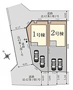 敷地面積:147.04平米　お車は2台駐車可能(車種による)。並列駐車なので毎日のお車の出し入れが楽です。