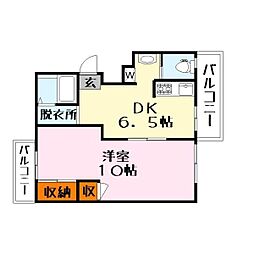 レックスTUBAKI第3ビル 1DKの間取図画像