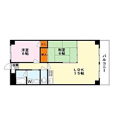 ファミーユ南高田 2LDKの間取図画像
