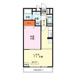 ディオネオーラ 1LDKの間取図画像