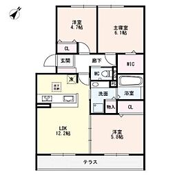 シルトクレーテA 3LDKの間取図画像