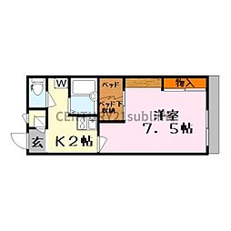 エトワール 1Kの間取図画像