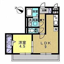 カームコトブキ 1LDKの間取図画像