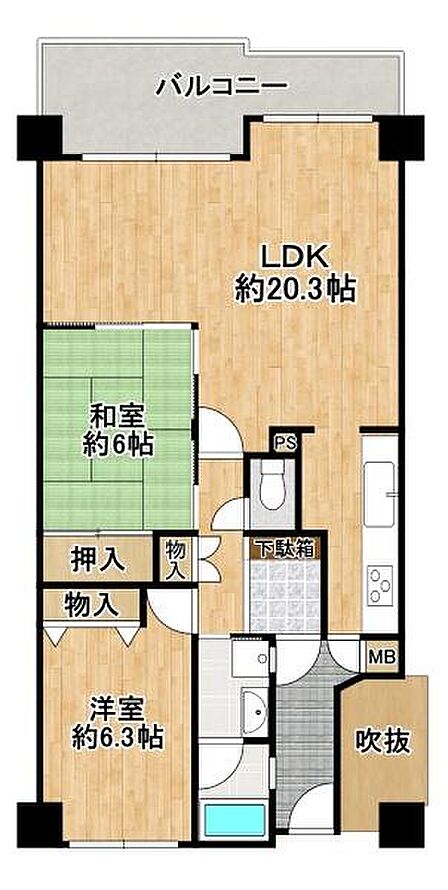 2LDK 間取り