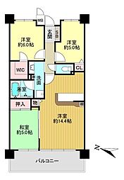 パデシオン西京極 3LDKの間取図画像