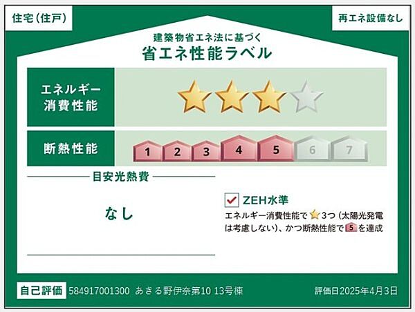 省エネ性能ラベルを拡大表示