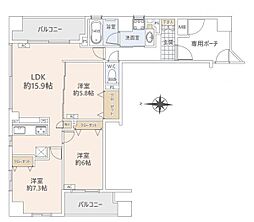 リッツタワー八王子 3LDKの間取図画像