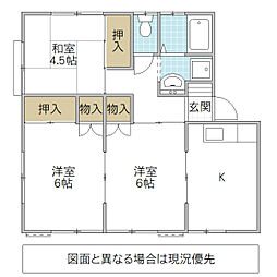 南庭ハイツ 3Kの間取図画像