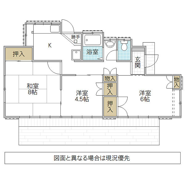 グランパルAZ VI ｜茨城県水戸市堀町(賃貸一戸建3K・--・51.51㎡)の写真 その2